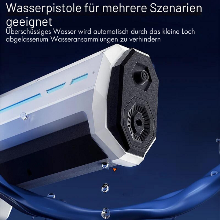 Pistolet à eau électrique automatique pour loisirs estivaux. Jouet enfant rechargeable pour batailles d'eau amusantes et intenses.