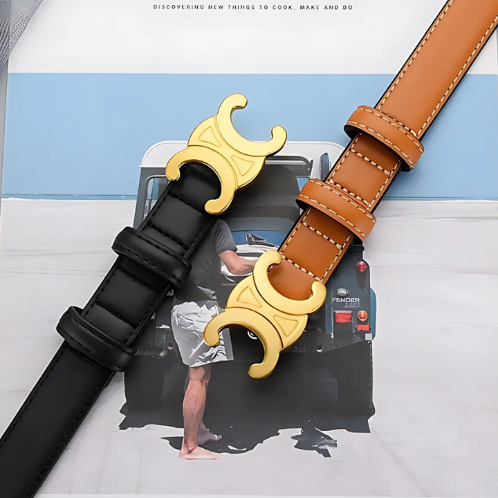 Ceinture Cuve pour femme, en cuir de qualité supérieure. Style sophistiqué et design polyvalent pour toute garde-robe.