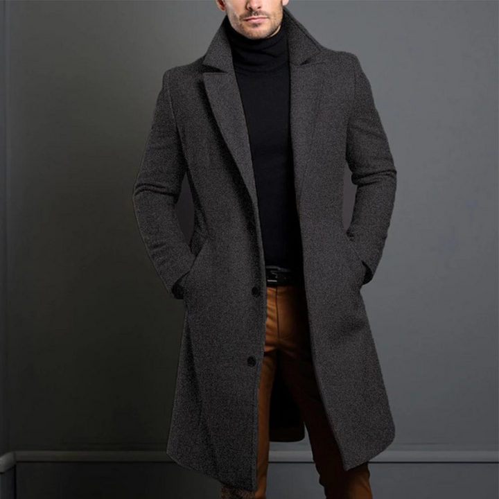 Manteau d'hiver homme, tissu épais et durable, coupe classique élégante, veste polyvalente pour un look sophistiqué.