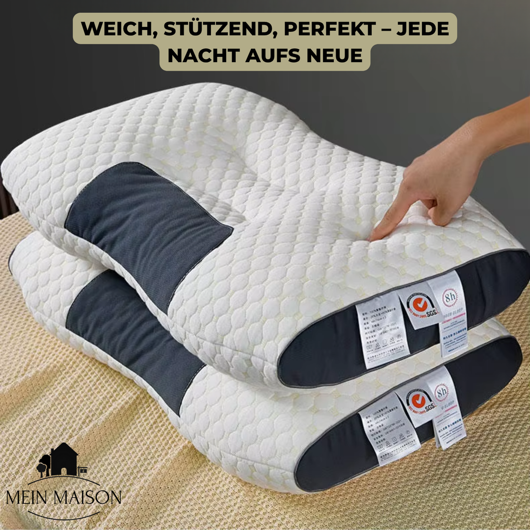 Coussin cervical ergonomique respirant, idéal pour le repos et le bien-être, favorisant la santé.