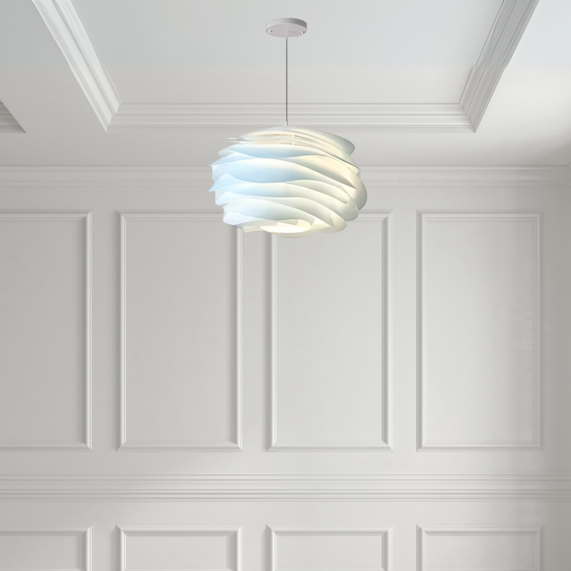 Plafonnier LED rose en cristal, luminaire suspension design, parfait pour une décoration chic et un éclairage moderne.
