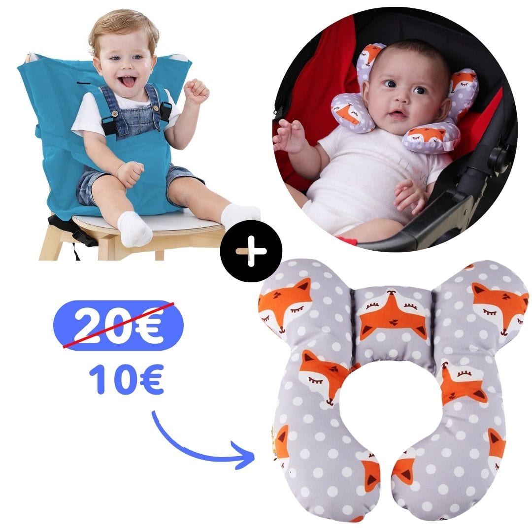 Accessoire bébé essentiel: chaise haute portable, compacte et sécurisée pour les repas.