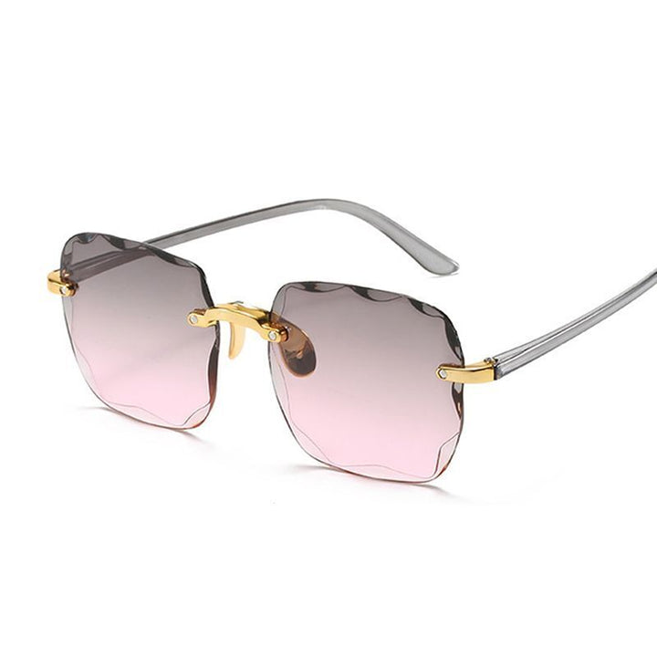 Élégantes lunettes de soleil unisexe sans monture pour l'été, protection UV.