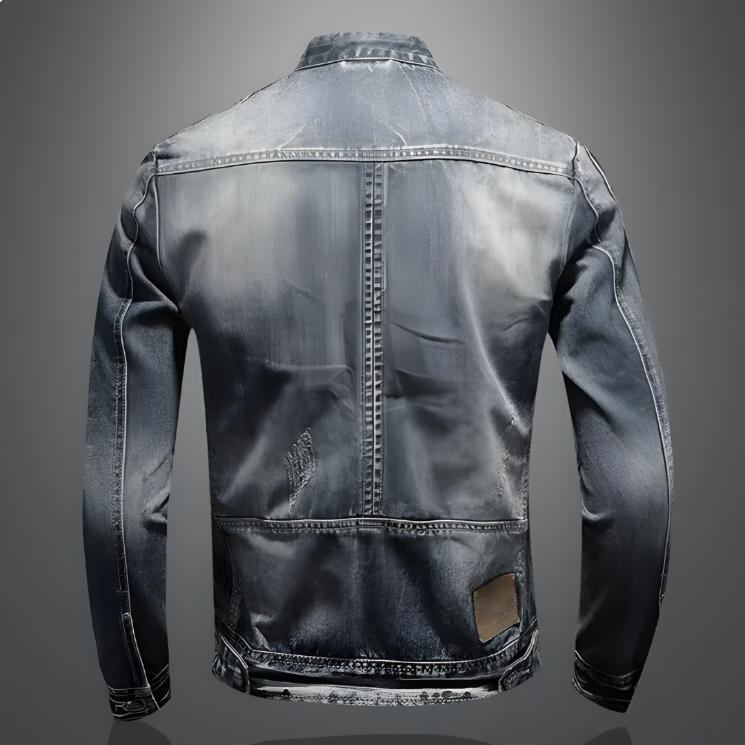 Veste homme bleue, style décontracté et moderne, durable. Parfaite pour un look urbain ou vêtement d'extérieur confortable.