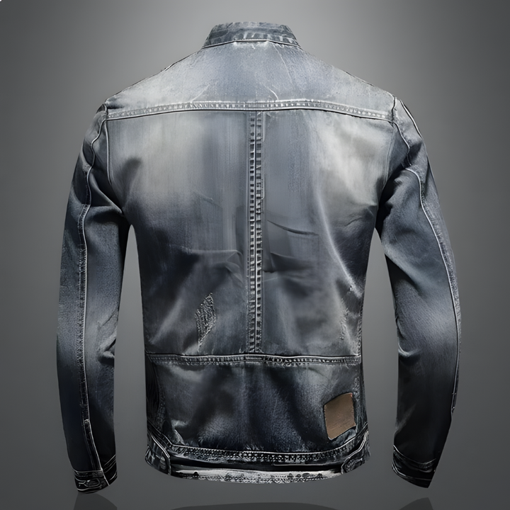 Veste homme bleue, style décontracté et moderne, durable. Parfaite pour un look urbain ou vêtement d'extérieur confortable.