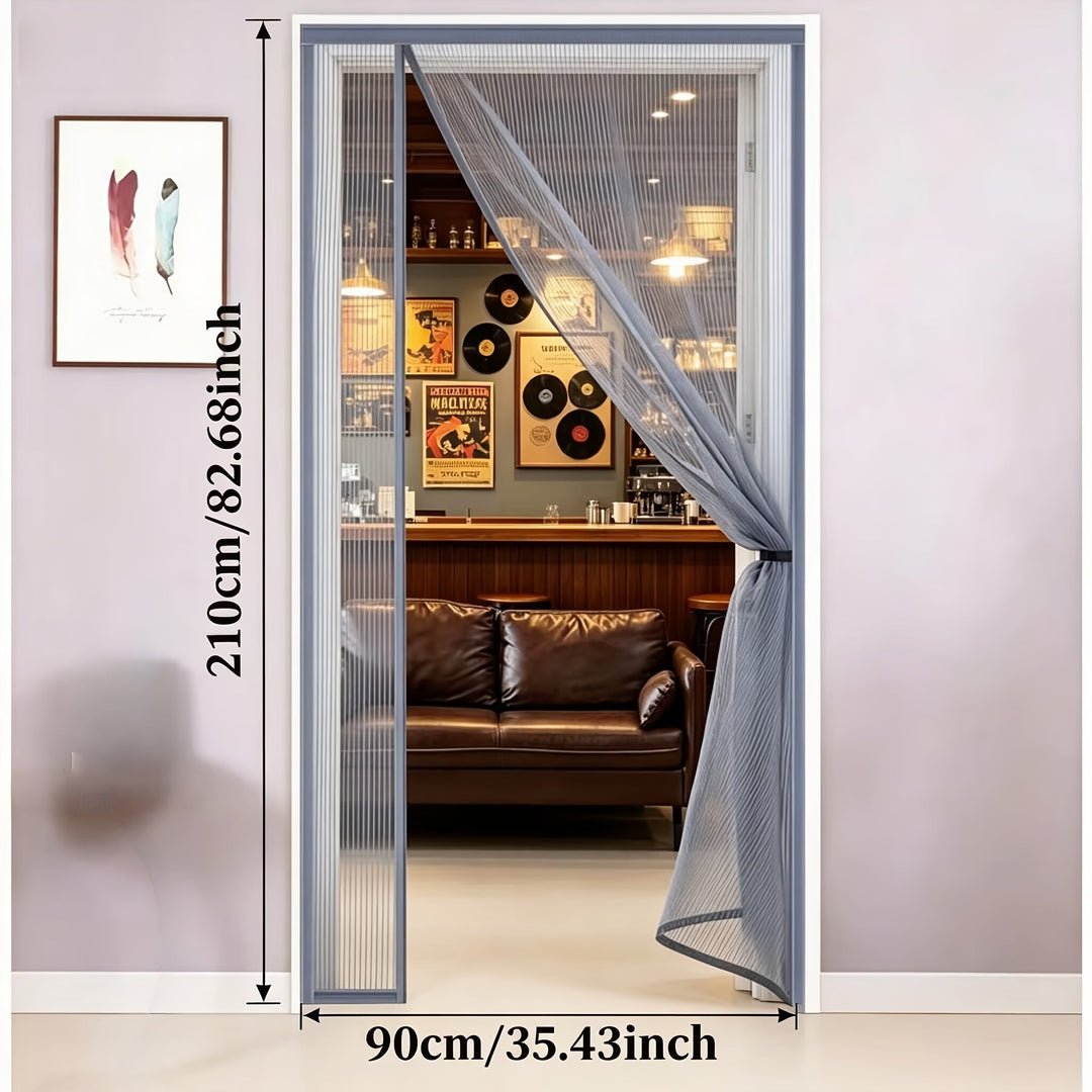 Moustiquaire de porte magnétique pour été, installation rapide sans outils, protection insectes, ventilation.