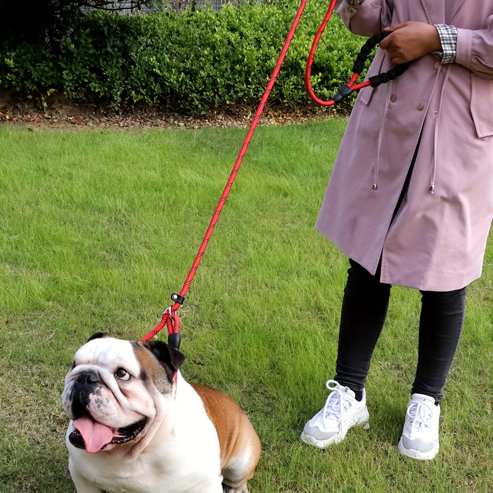 Laisse universelle pour chien, réfléchissante, poignée confort, adaptée à toutes les tailles et races.
