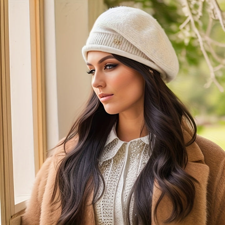 Chapeau béret tricoté pour femme. Un choix élégant et confortable pour l'hiver.