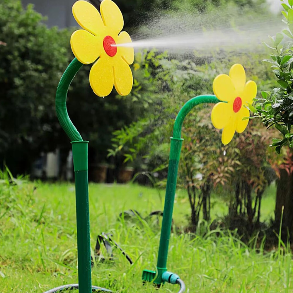 Pulvérisateur décoratif en forme de fleur pour jardin, arrosage pelouse et plantes extérieures.