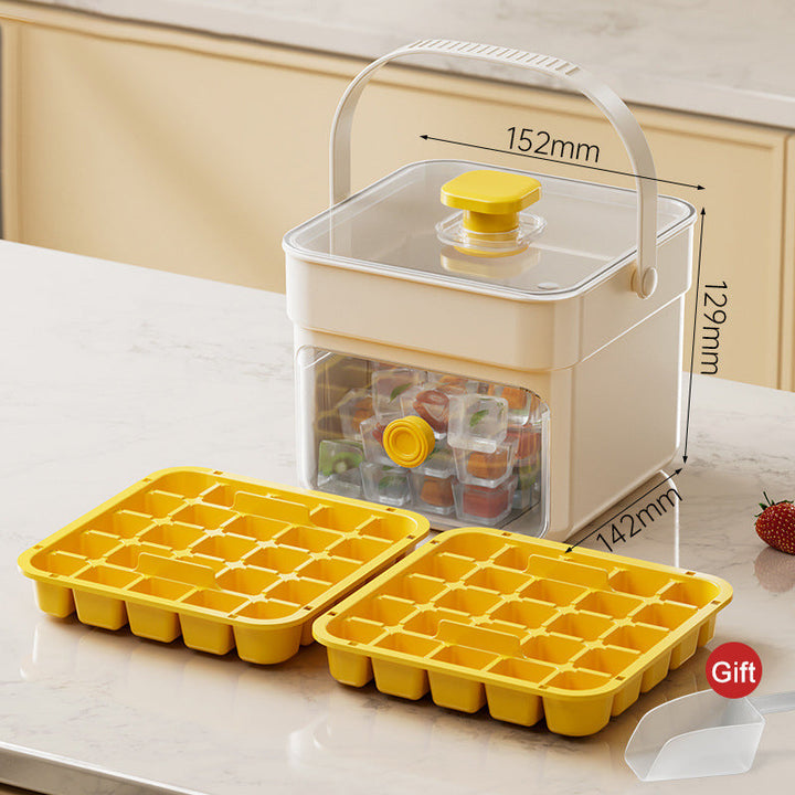 Distributeur de glaçons empilable, optimise le stockage dans le congélateur pour la cuisine.