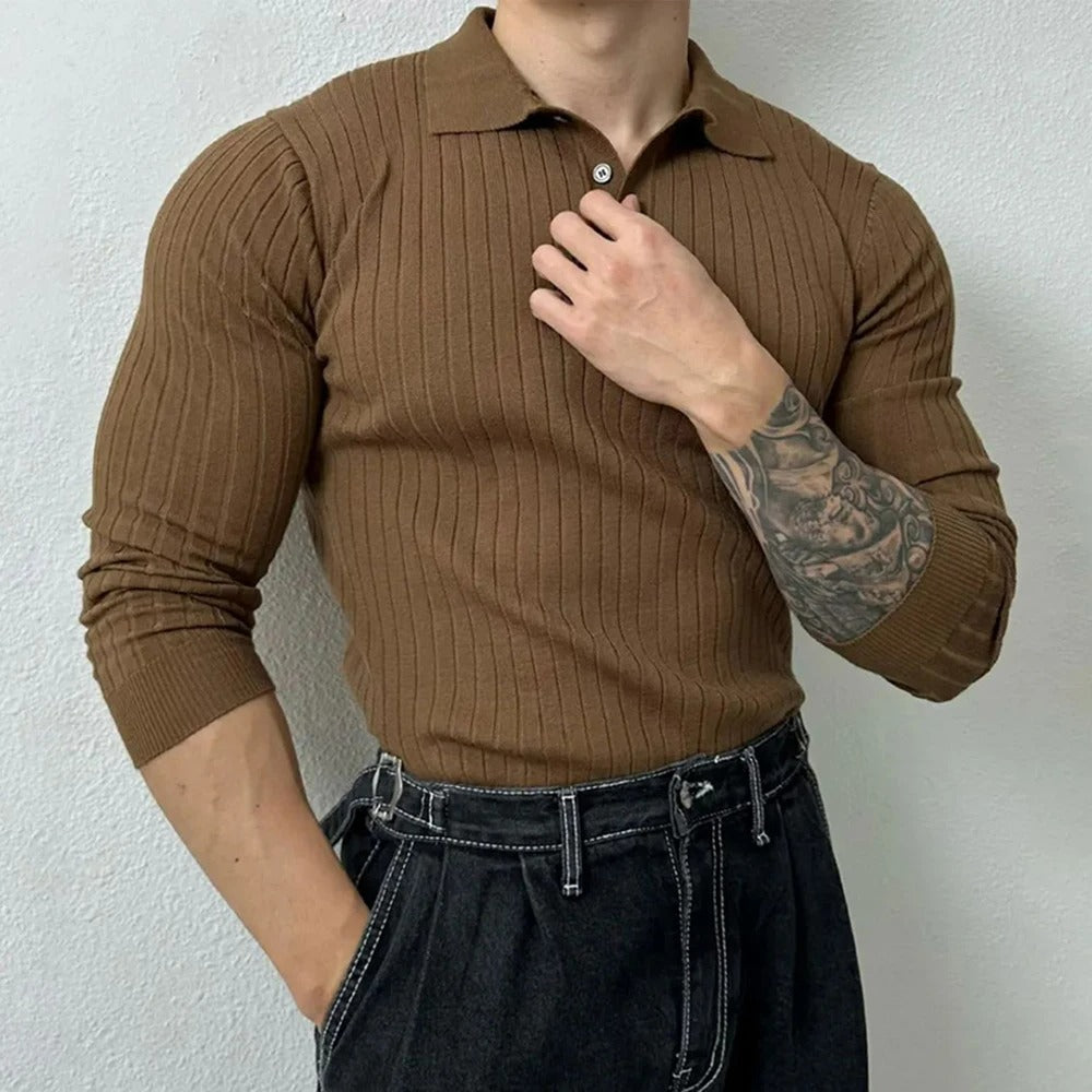 Pull décontracté pour homme en coton, coupe moderne et élégante, couleur beige clair, confort garanti.