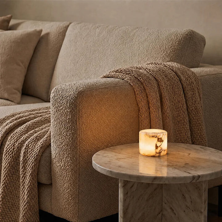 Lampe de table marbre et LED rechargeable, tactile. Polyvalente pour chevet, salon, bureau. Déco moderne.
