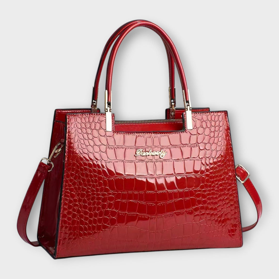 Sac à main épaule femme, élégant motif crocodile brillant, l'accessoire mode parfait pour toute occasion.