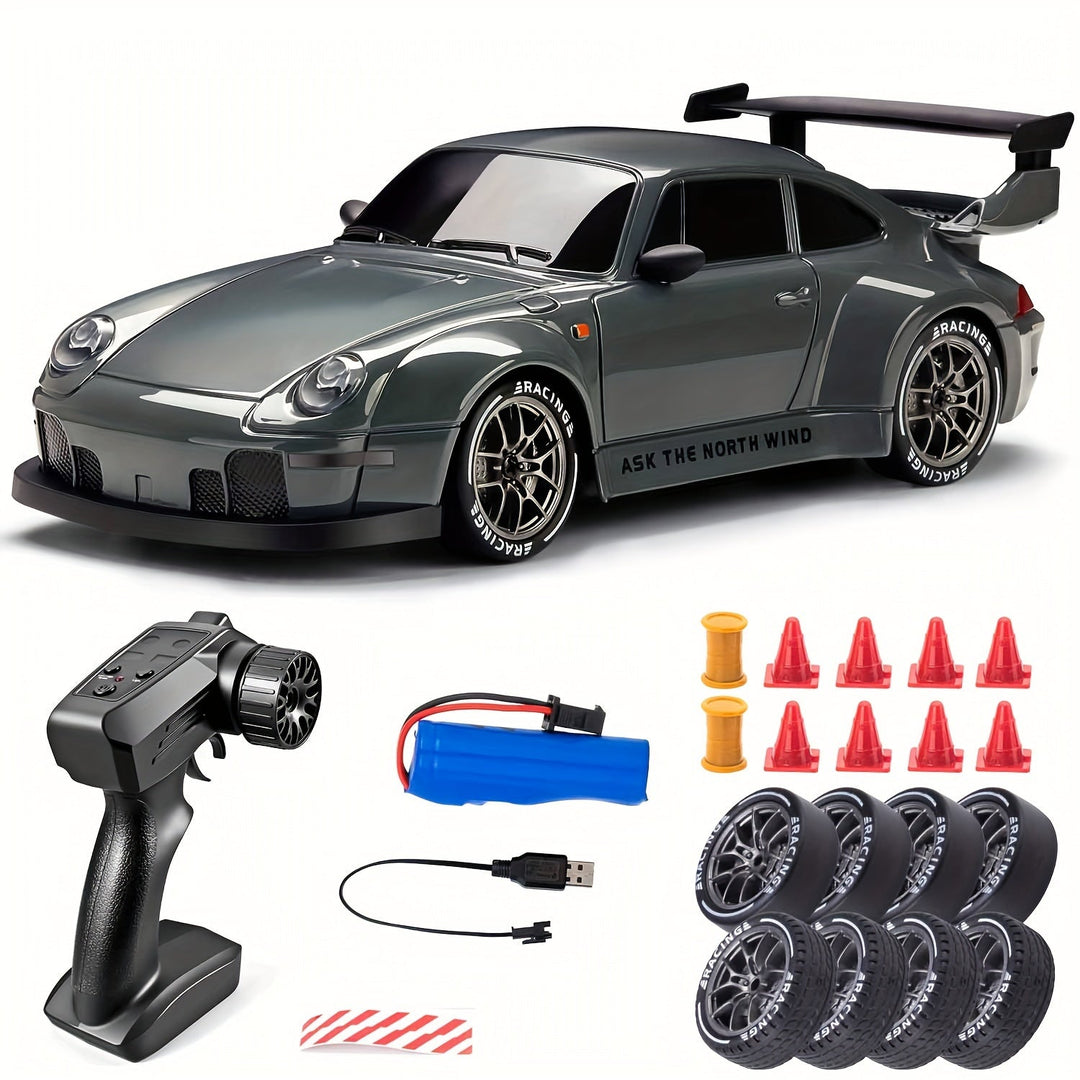 Véhicule RC drift 1:24 robuste, conçu pour l'action 4x4. Jouet enfant avec des roues lumineuses uniques.