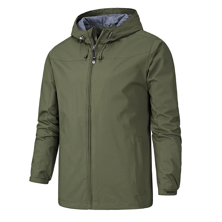 Veste de randonnée homme imperméable coupe-vent, capuche ajustable. Idéale trekking, activités extérieures.