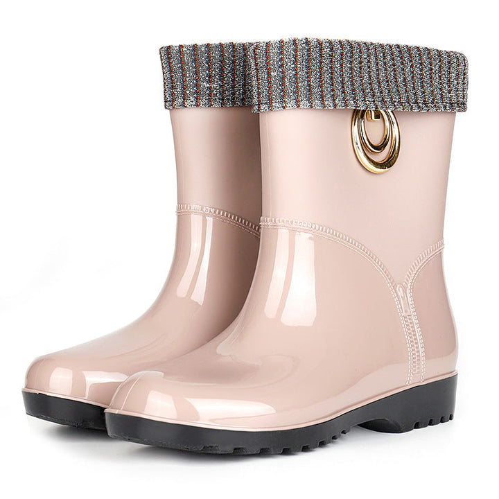 Bottes de pluie pour femmes, robustes et stylées, parfaites pour l'automne, l'hiver, la pluie et le jardin.