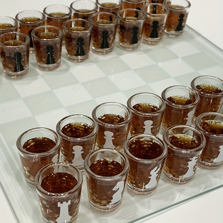 Cadeau original et divertissant : le jeu d'échecs à boire, parfait pour animer les soirées et célébrations.