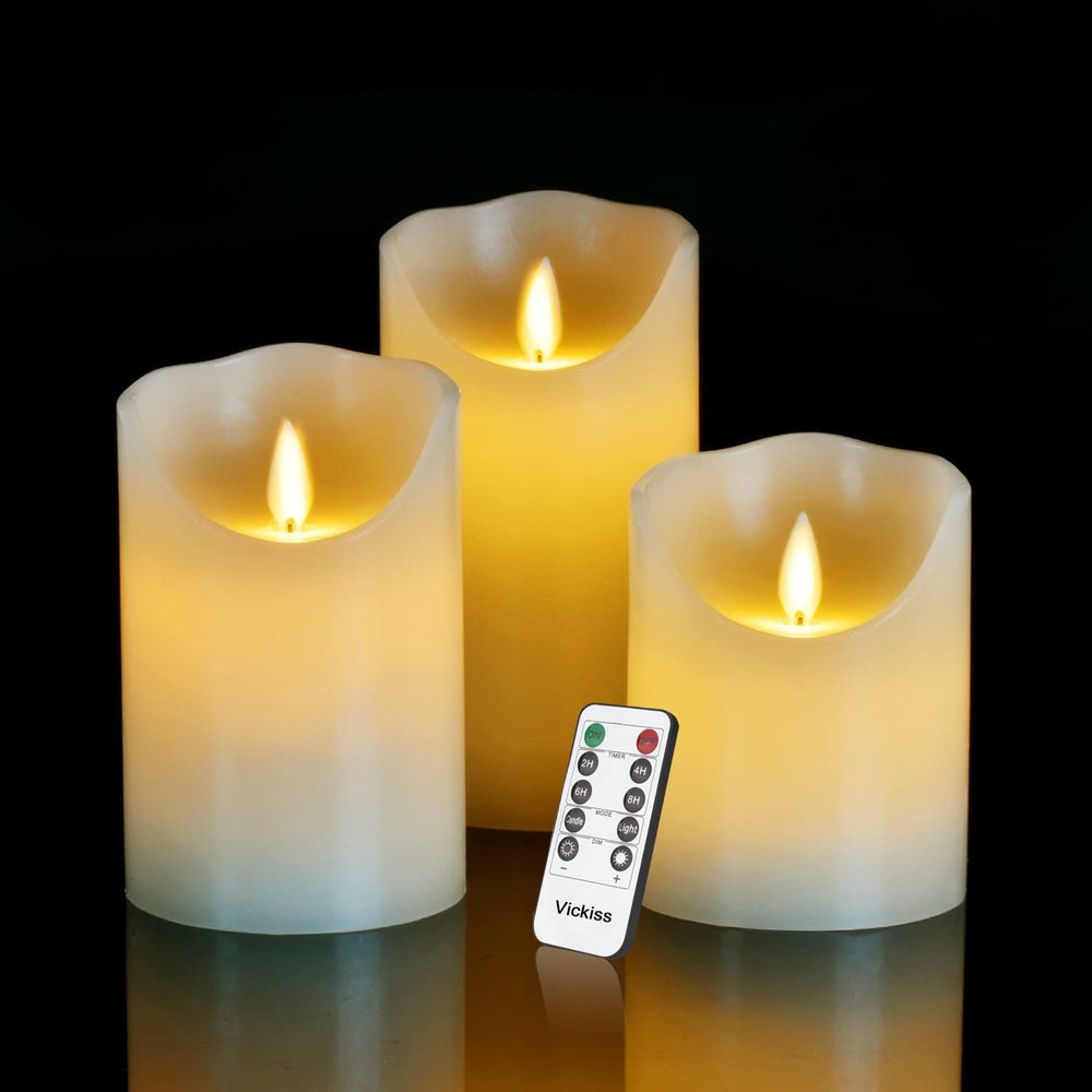 Ensemble de bougies LED en verre, flamme réaliste sans danger, idéales pour décoration intérieure télécommandée.