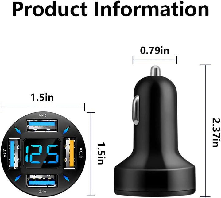 Électronique essentielle : chargeur téléphone/tablette 66W USB PD/QC 3.0 pour voiture.