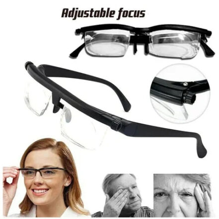 Lunettes optiques réglables pour la lecture et le travail de près. Vision nette et sans effort pour tous.