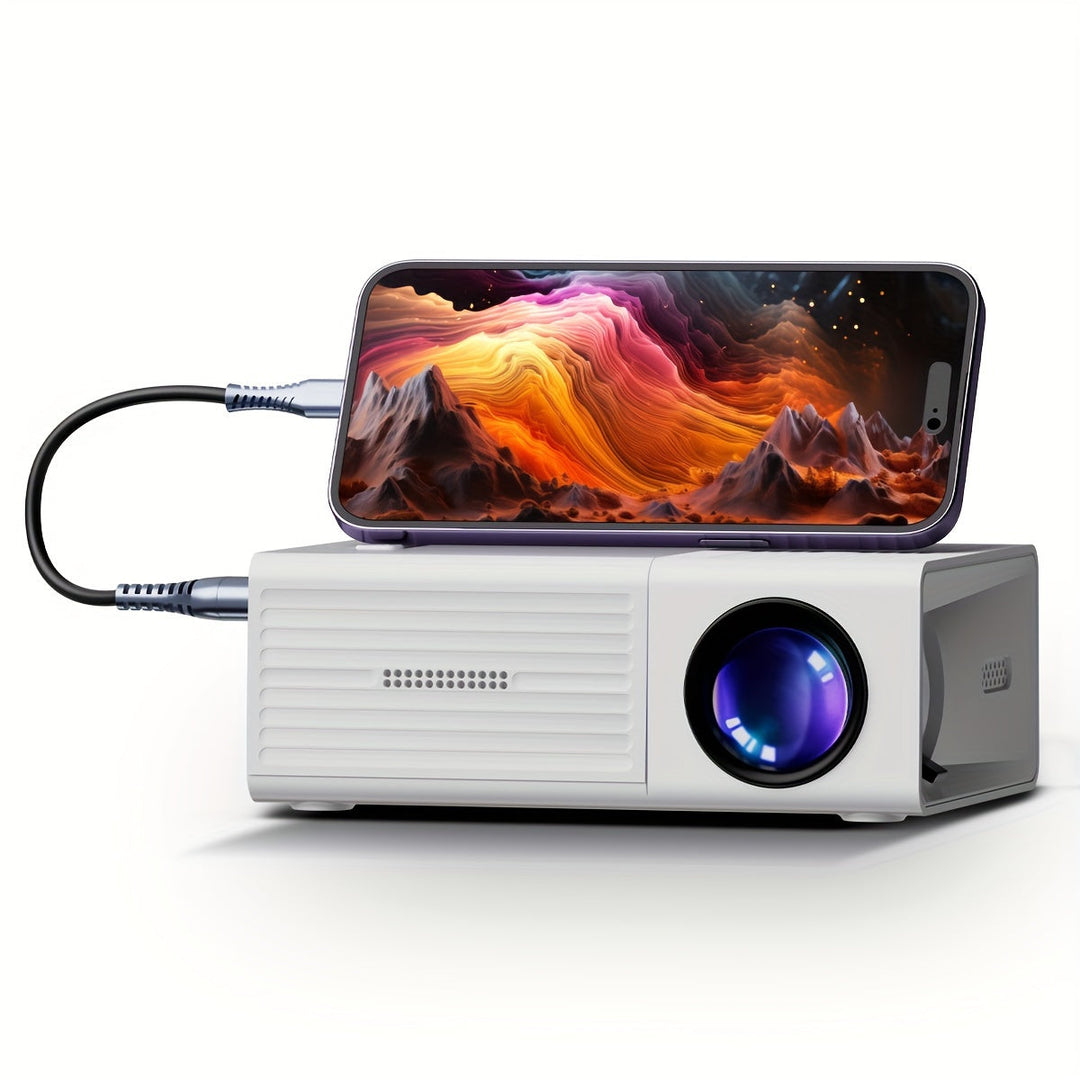 Projecteur multimédia compact avec connectivité étendue, parfait pour divertissement et présentations.