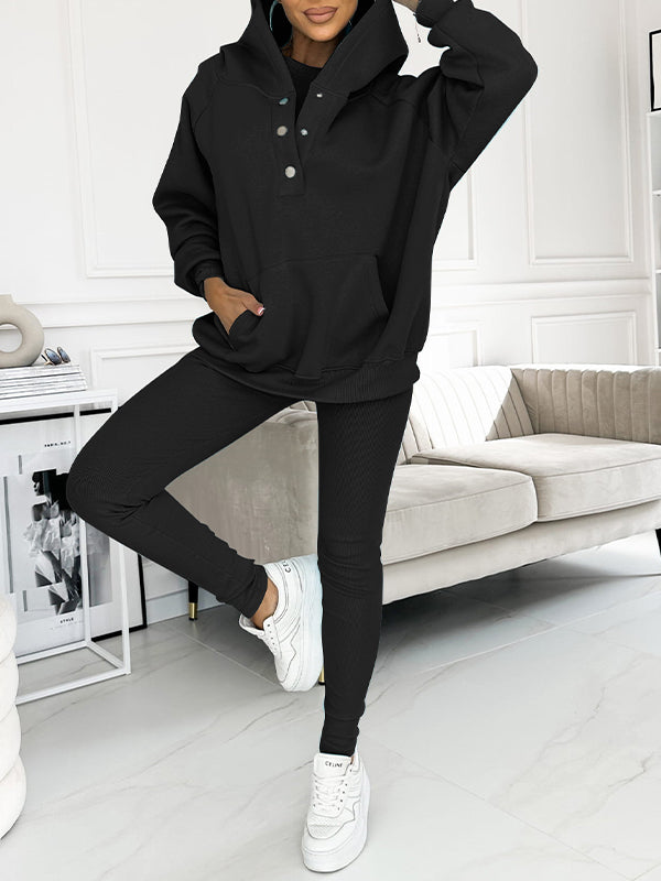Ensemble confort femme élégant (haut & pantalon) gris clair en coton écologique, style décontracté 4 saisons.