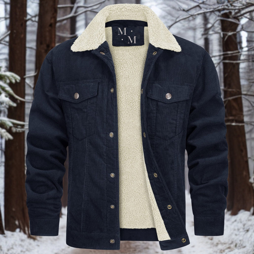 Veste chaude homme en velours côtelé, style polyvalent, parfaite pour un confort hivernal élégant.