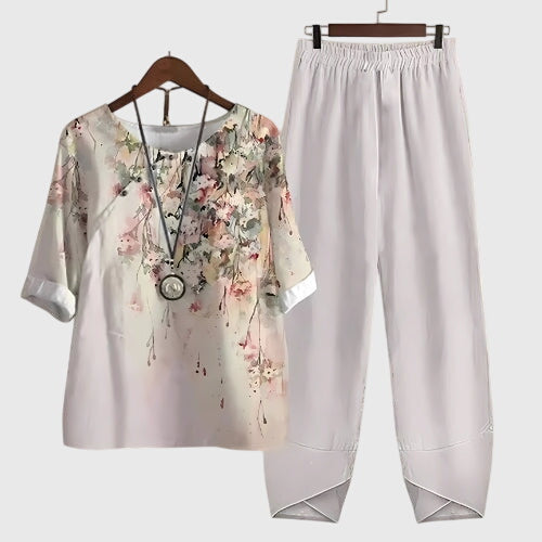 Tenue confortable femme grande taille, ensemble décontracté pour printemps-été.