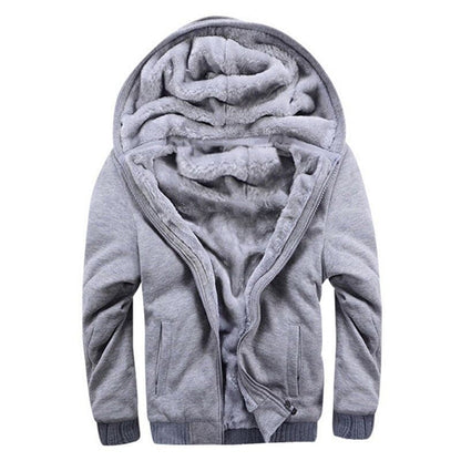 Herr Zip-Hoodie - Varm Fleece - Huva