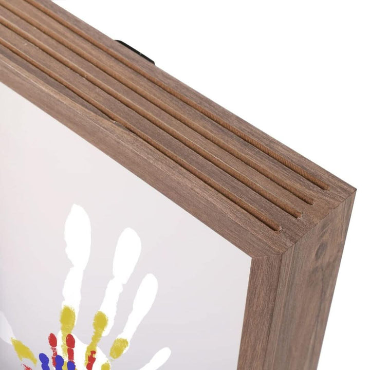 Décorez chambre bébé avec ce cadre photo en bois pour empreintes, argile sûre. Cadeau baptême.
