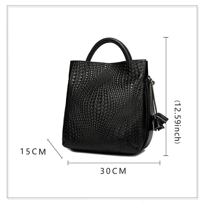 Grand sac cabas noir en cuir véritable Alexandra. Un sac à main élégant pour femme, pratique pour le bureau.