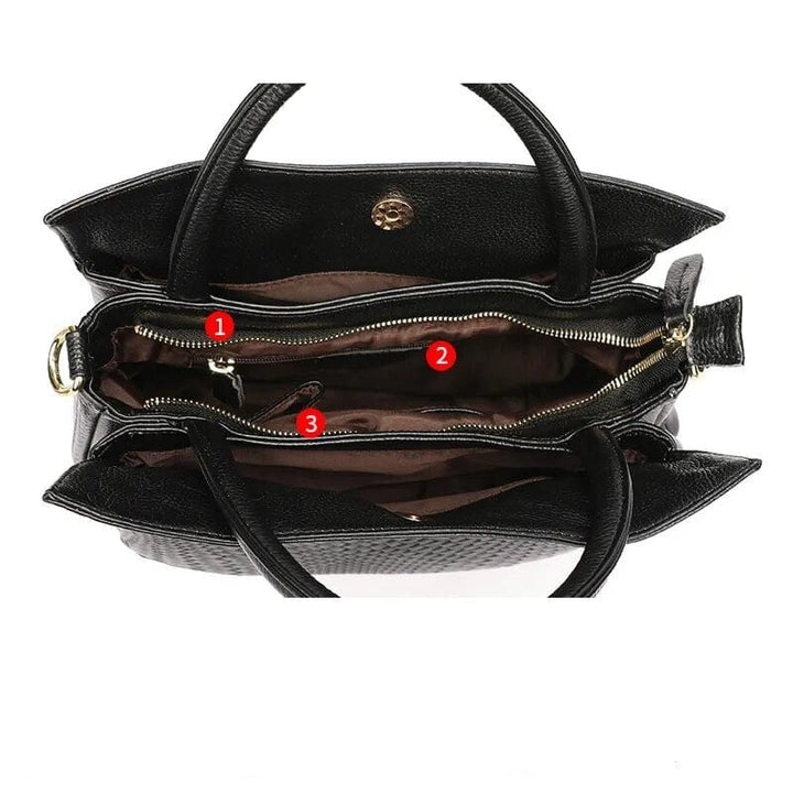 Sac cabas femme Alexandra en cuir. Tote bag élégant, fonctionnel et spacieux pour ordinateur portable ou travail.
