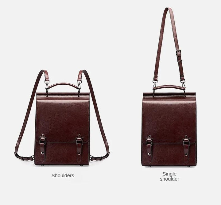 Sac à dos femme en cuir marron clair, élégant et confortable pour la vie urbaine.