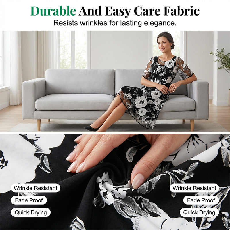 Robe fluide femme imprimé floral, style élégant et décontracté, parfaite pour les journées ensoleillées.
