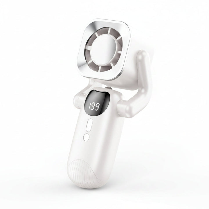Ventilateur portable rechargeable, un accessoire gadget pour l'été. Confort personnel pour bureau, voyage ou extérieur.