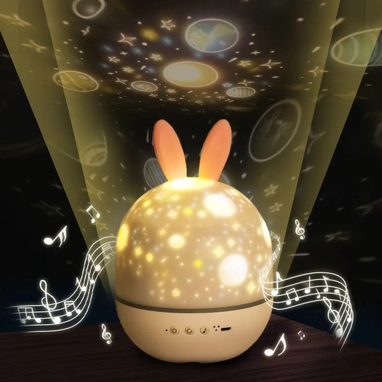 Veilleuse projecteur d'étoiles Nox, accompagne le sommeil des enfants avec une lumière douce et une nuit calme.