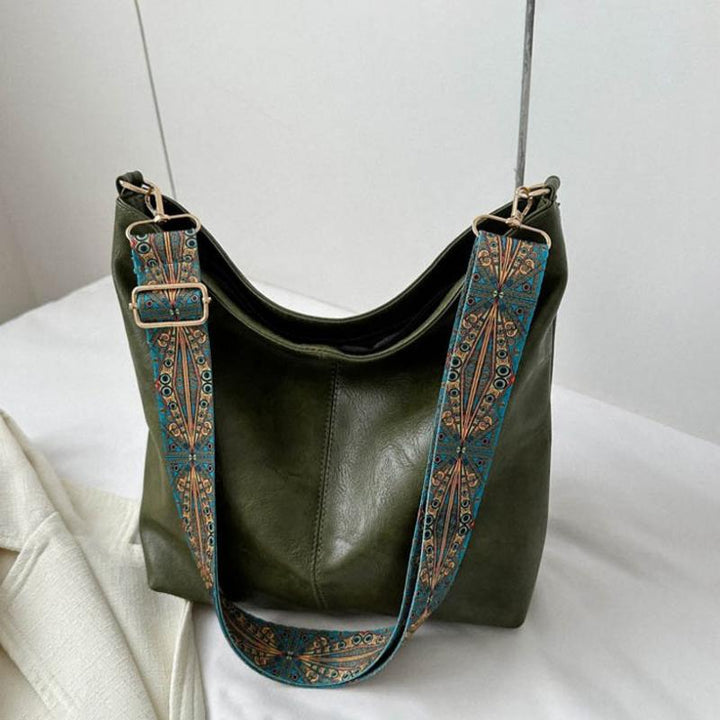 Sac bandoulière femme Wanda, porté épaule, cuir PU, pour un confort optimal.