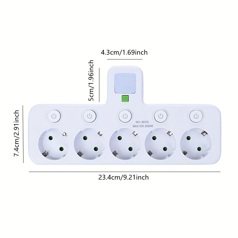 Multiprise intelligente à 5 prises pour contrôle électrique et sécurité dans votre maison ou bureau.
