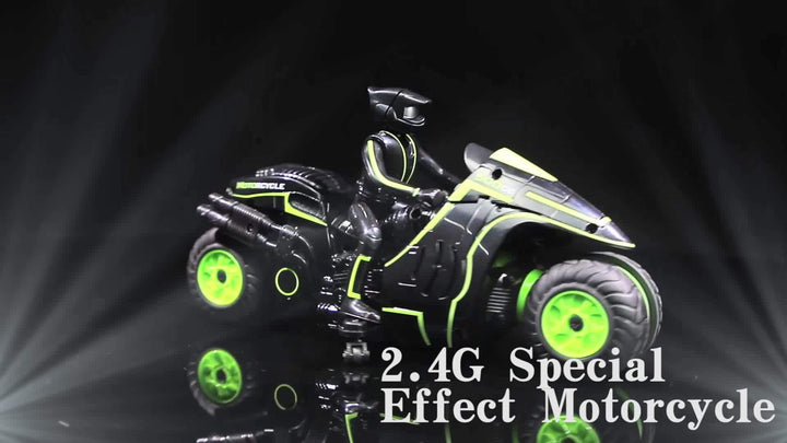Cadeau idéal : moto stunt télécommandée pour enfants avec roues 360° et grande vitesse. Jouet d'action radiocommandé.