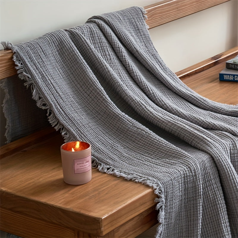 Couverture toutes saisons en gaze de coton OLIVEBREEZE, douce et respirante, parfaite pour le confort.