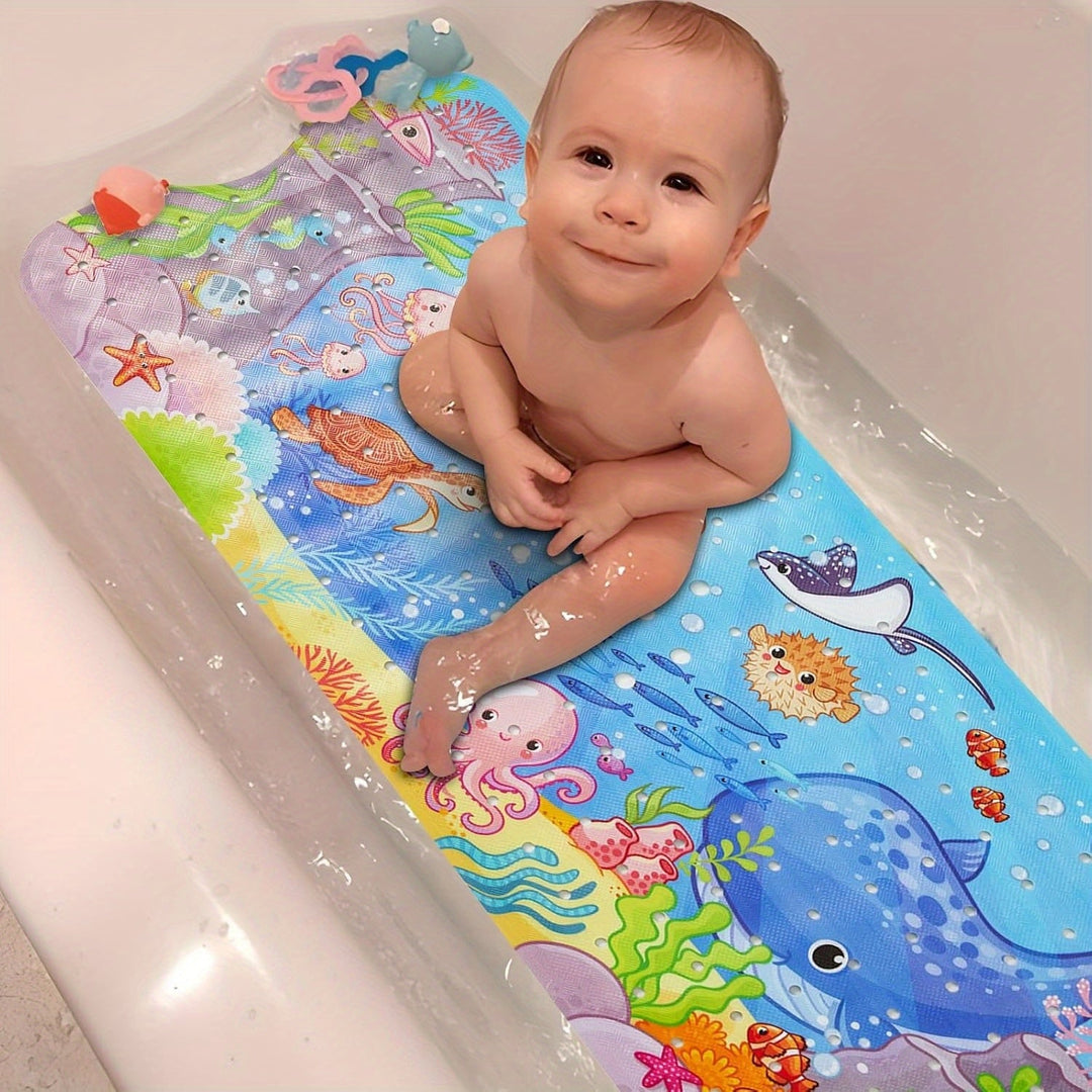 Tapis de bain antidérapant extra long pour une sécurité maximale dans la douche ou la baignoire.