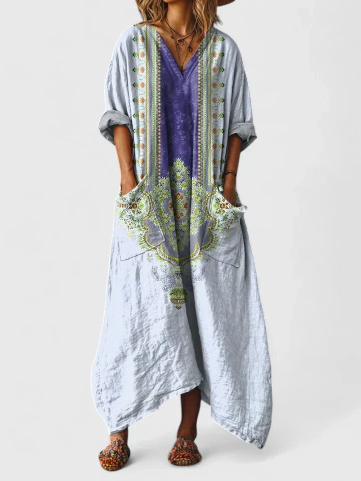 Maxi robe femme élégante et décontractée, ajout essentiel à votre garde-robe mode. Confort et style bohème.