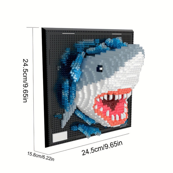 Assemblage mural 3D requin et aigle. Idée cadeau original, kit de construction en plastique ABS.