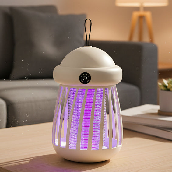 Lampe anti-moustiques UV puissante avec grille électrique, efficace pour intérieur et extérieur.