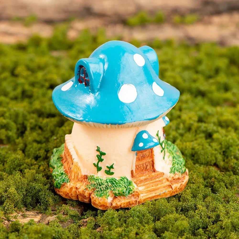 Champignon miniature décoratif en résine, parfait pour jardin, terrarium ou pot de fleurs. Crée un jardin féerique.