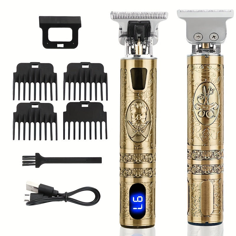 Tondeuse de luxe pour hommes, coupe précise des cheveux et barbes sans fil. Toilettage élégant et efficace.