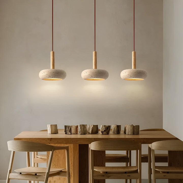 Lustre suspendu Wabi-Sabi japonais, design minimaliste pour éclairage intérieur élégant.