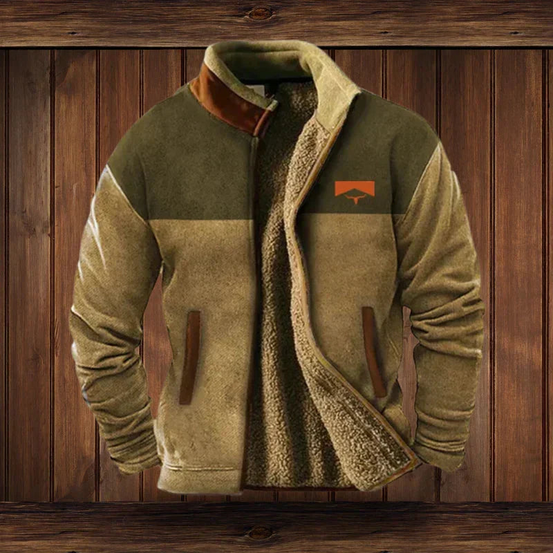 Veste bomber homme chaude style western. Confort hivernal et motifs ethniques uniques pour un look décontracté mode.