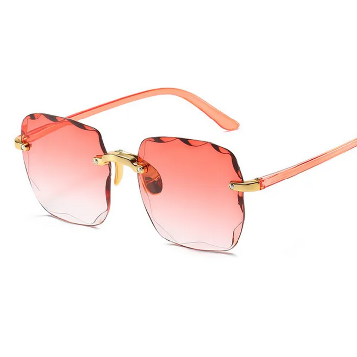 Lunettes de soleil sans monture légères, design vintage unisexe, parfaites pour l'été.