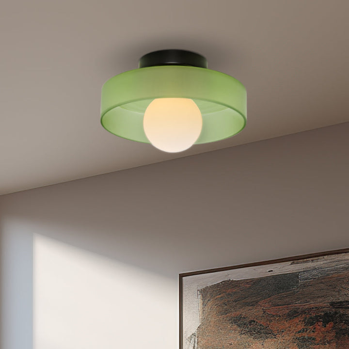 Lampe de plafond LED ronde, décoration intérieure moderne et éclairage performant.